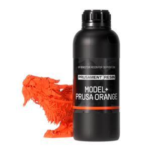 Prusament Resin Model+ Prusa Orange 1kg - résine orange caractéristique de la marque Prusa