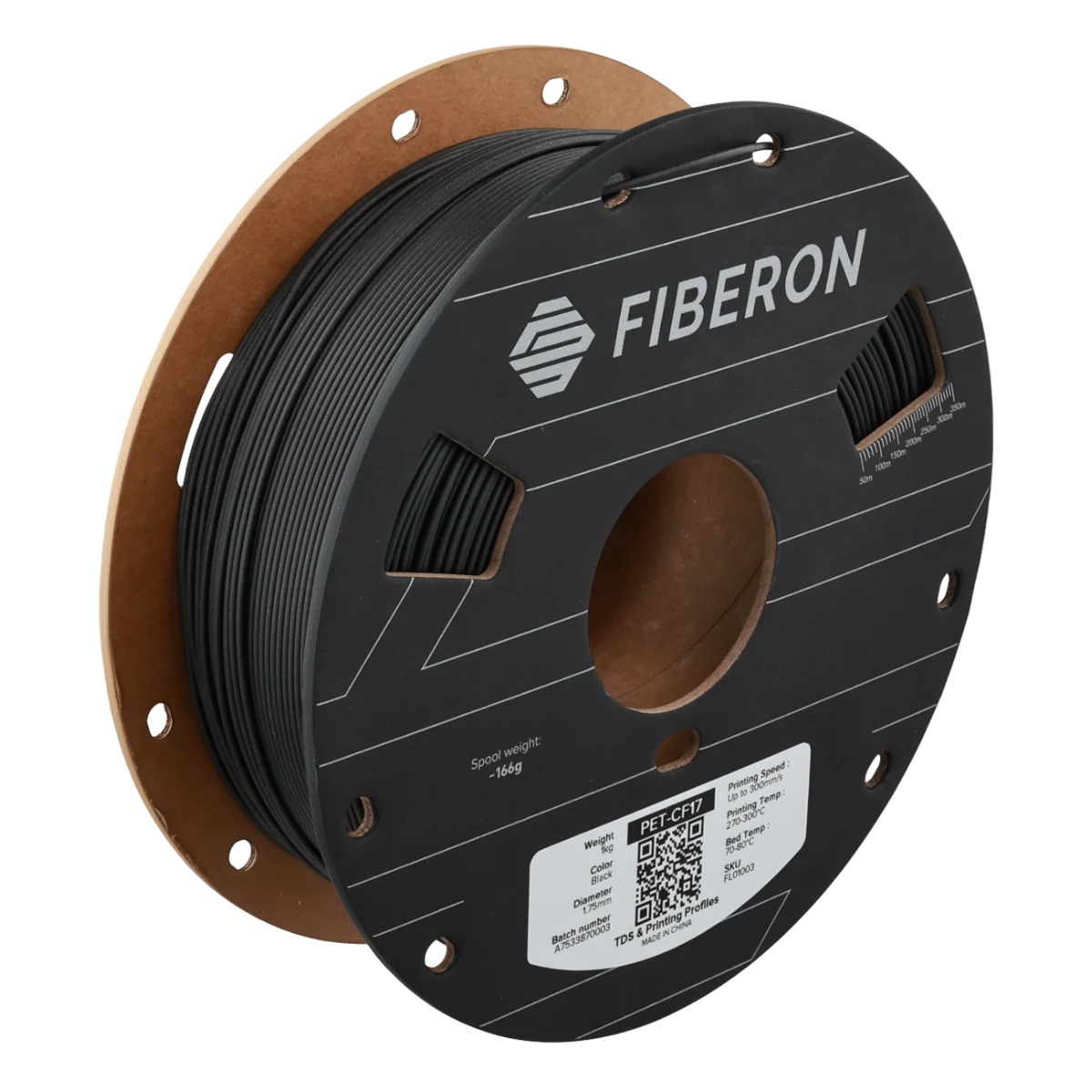Fiberon PET-CF17 Noir – 500 g, 1,75 mm