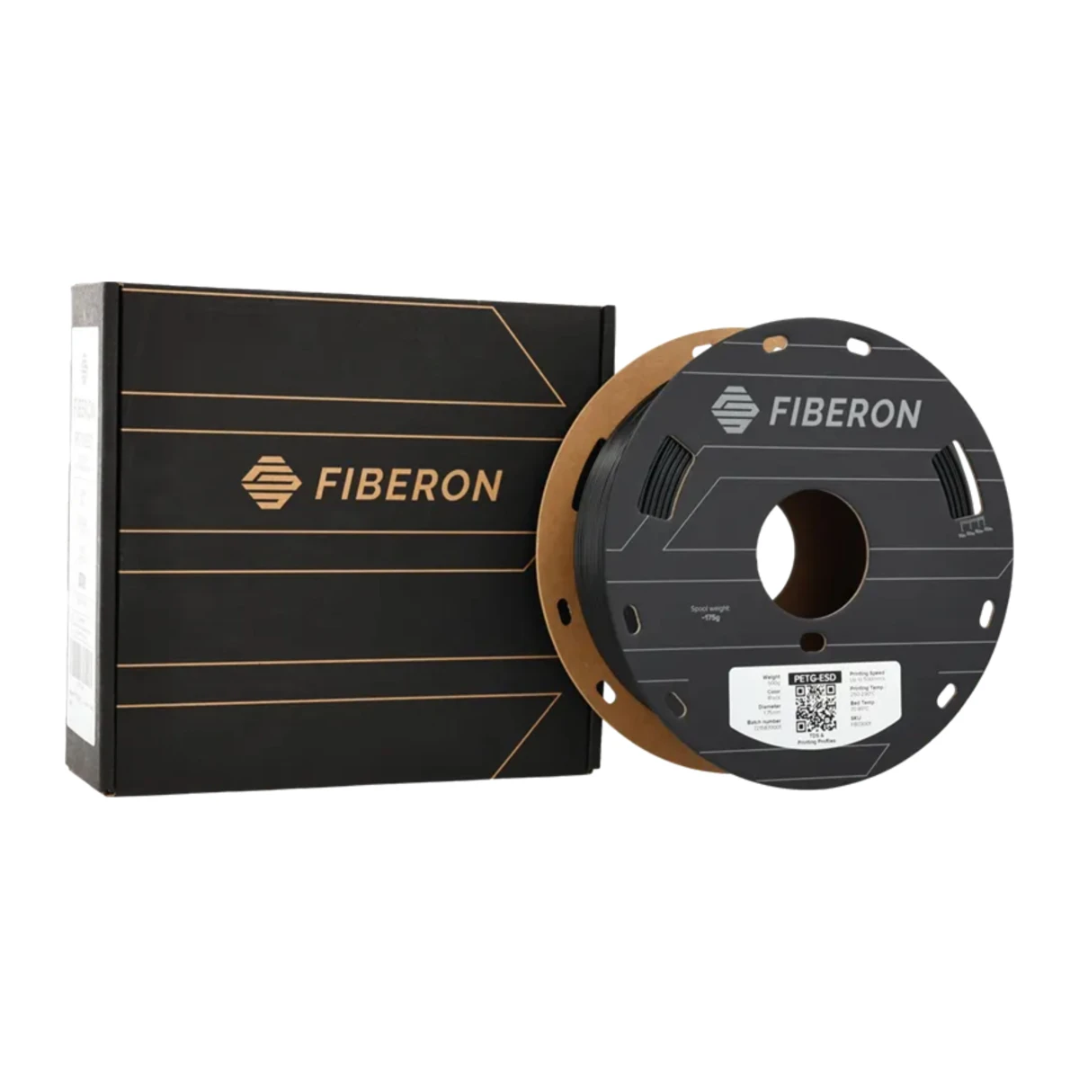Fiberon PETG-ESD Noir - 500g, 1,75mm – vue 3