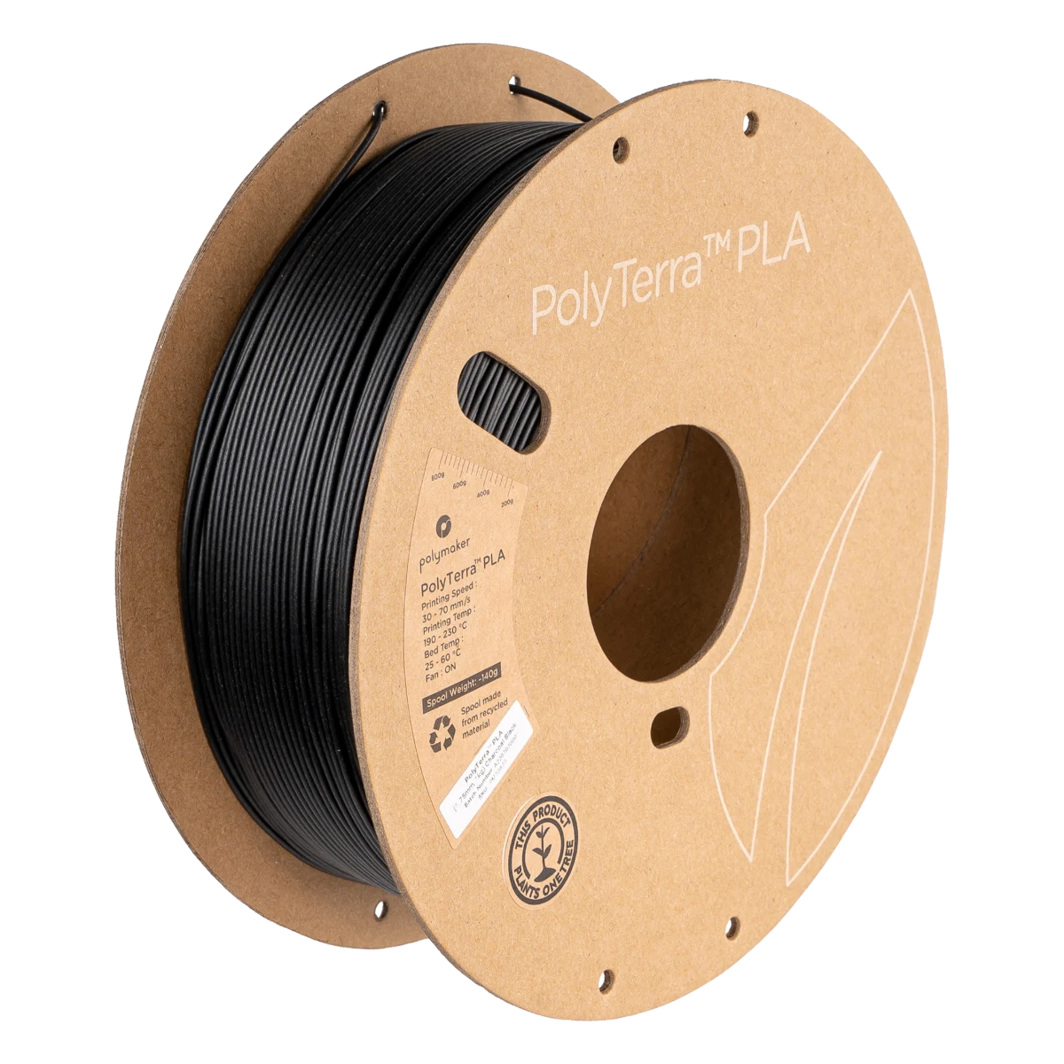 Pack de 10 bobines Polyterra Charcoal Black
