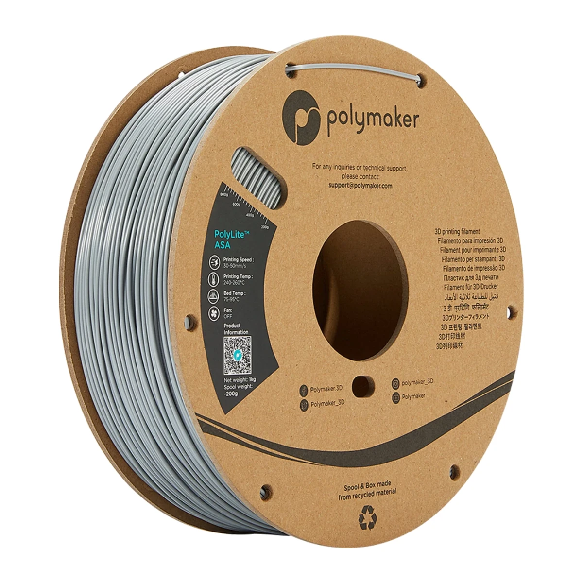PolyLite ASA Grey – 1000g – 1,75mm
