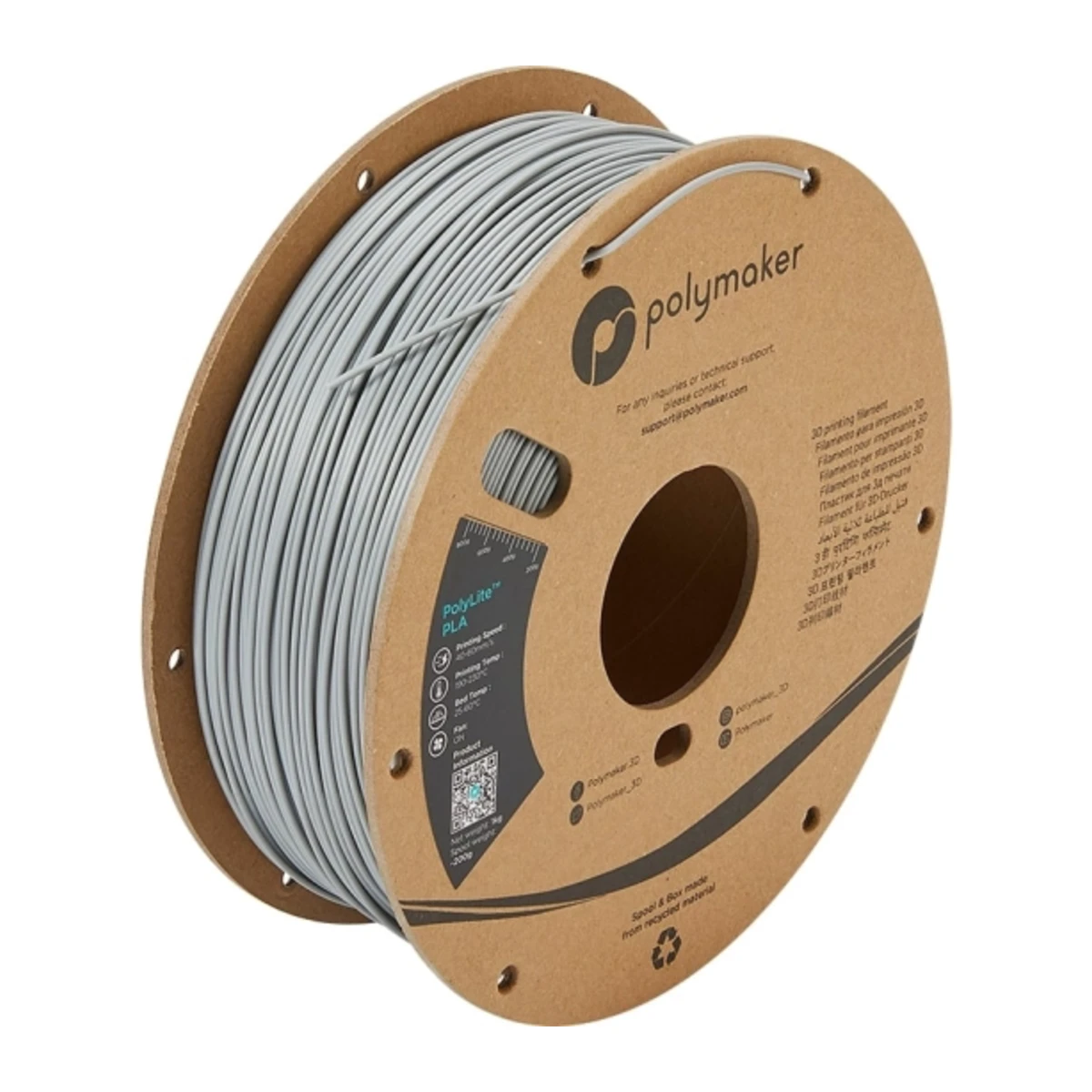 Polylite PLA Grey - 1000g, 1,75mm – vue 5