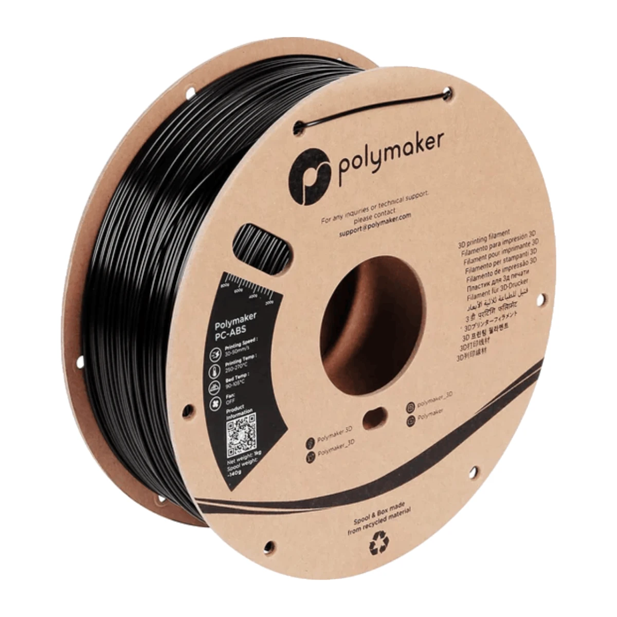 PolyMax PC-ABS Noir - 1000g, 1,75mm