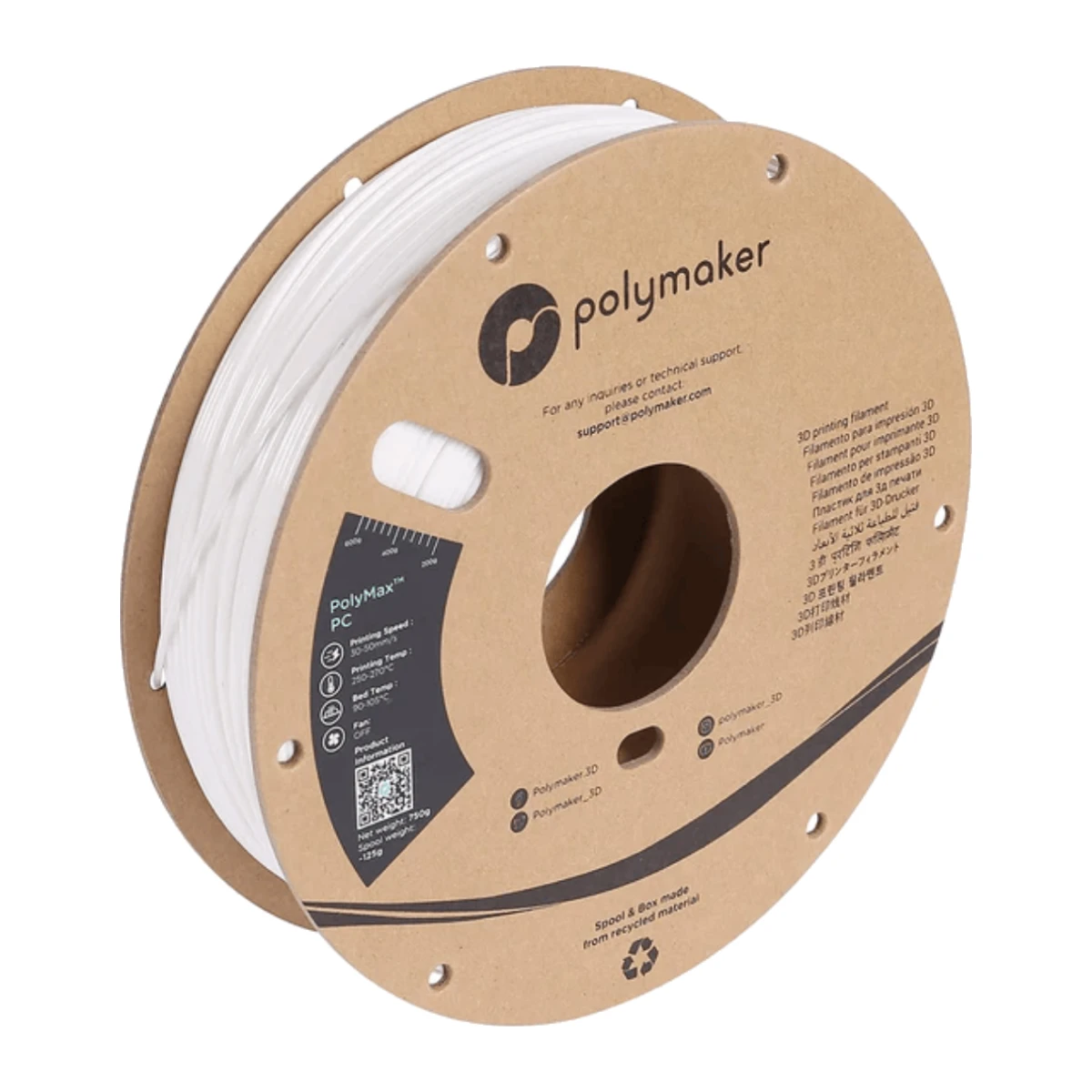 PolyMax PC Blanc - 750g, 1,75mm